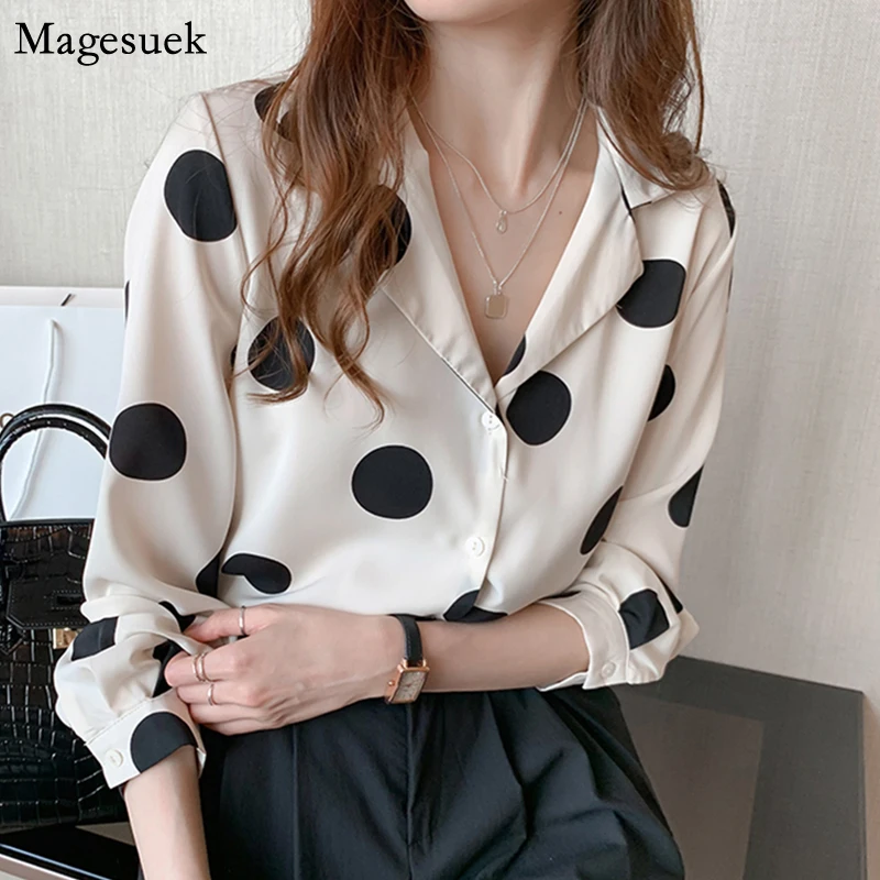 New Spring Summer Chiffon Blouse Women Polka Dot Turn-down Collar Shirt Tops Office Lady Blouses Women Casual Blusas Mujer 8767
New Spring Summer Chiffon Blouse Women Polka Dot Turn-down Collar Shirt Tops Office Lady Blouses Women Casual Blusas Mujer 8767