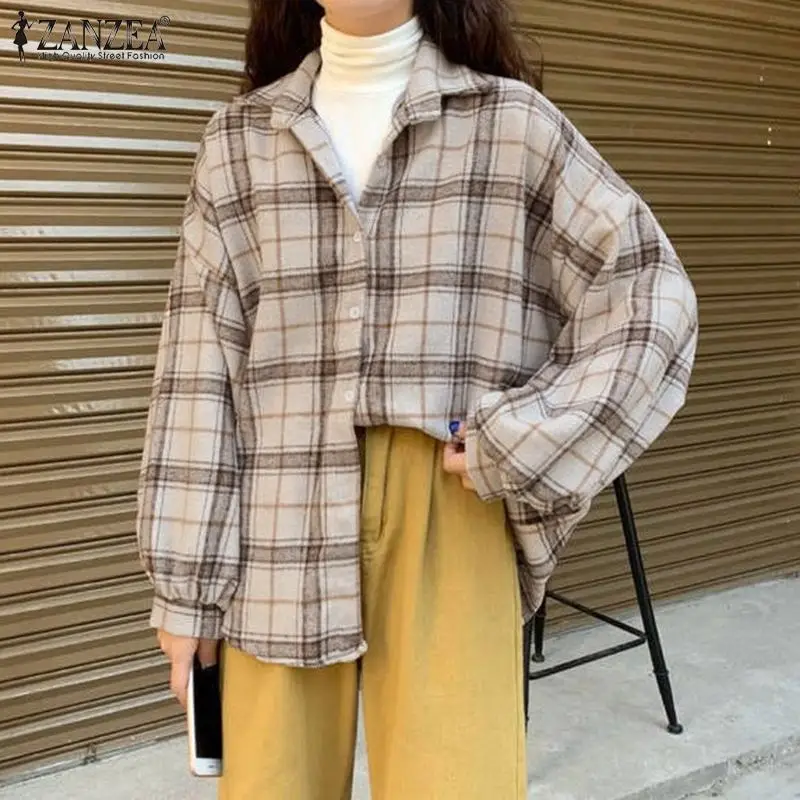 ZANZEEA Lady Button Streetwear Blouse Women Long Sleeve Grid Printed Blusa Tops Baggy Outwear Coat Stylish Autumn Casual Chemise
ZANZEEA Lady Button Streetwear Blouse Women Long Sleeve Grid Printed Blusa Tops Baggy Outwear Coat Stylish Autumn Casual Chemise