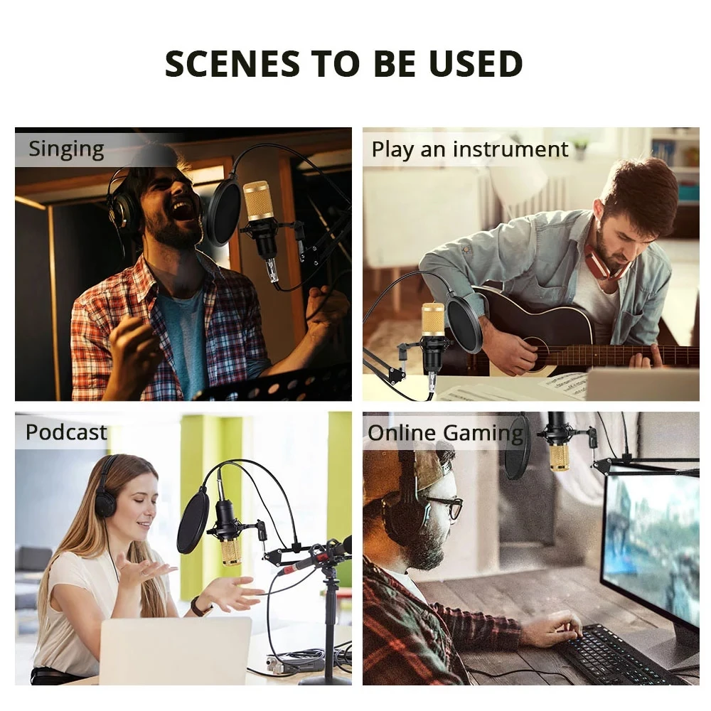 Studio Professional Condenser Microphone bm 800 V8 Sound Card Karaoke Bluetooth Speaker with Microphone Stand Condenser USB MIC
Studio Professional Condenser Microphone bm 800 V8 Sound Card Karaoke Bluetooth Speaker with Microphone Stand Condenser USB MIC