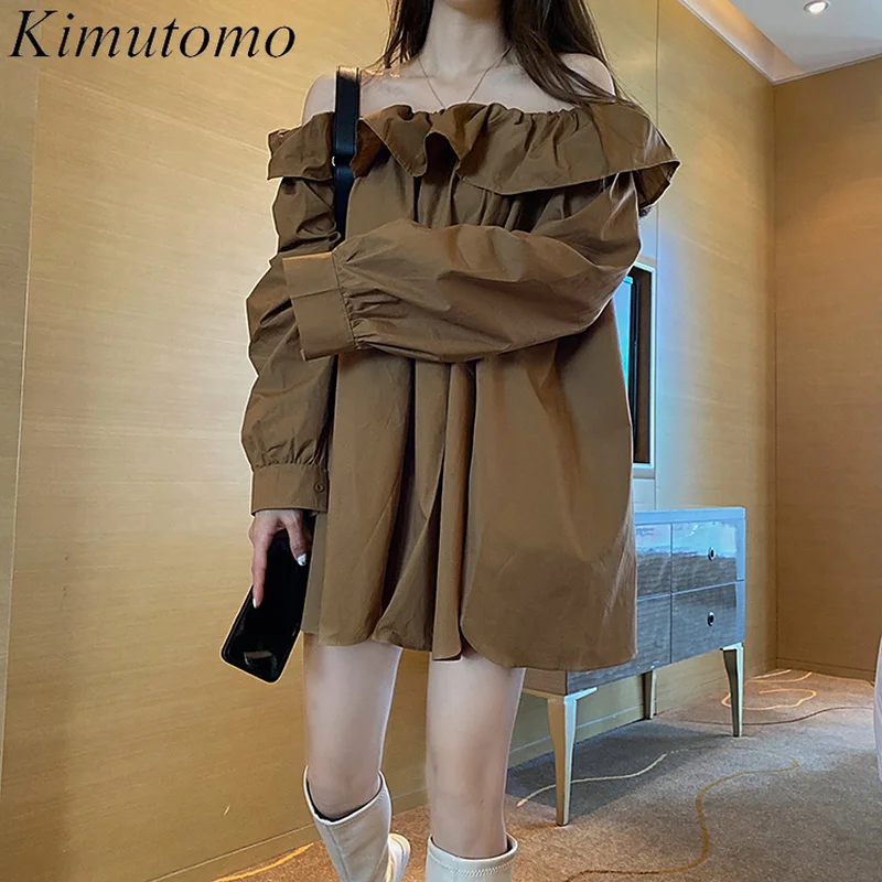 Kimutomo Elegant Casual Slash Neck Women Shirt and Blouse 2021 Spring New Fashion Ladies Off Shoulder Long Sleeve Top Chic
Kimutomo Elegant Casual Slash Neck Women Shirt and Blouse 2021 Spring New Fashion Ladies Off Shoulder Long Sleeve Top Chic