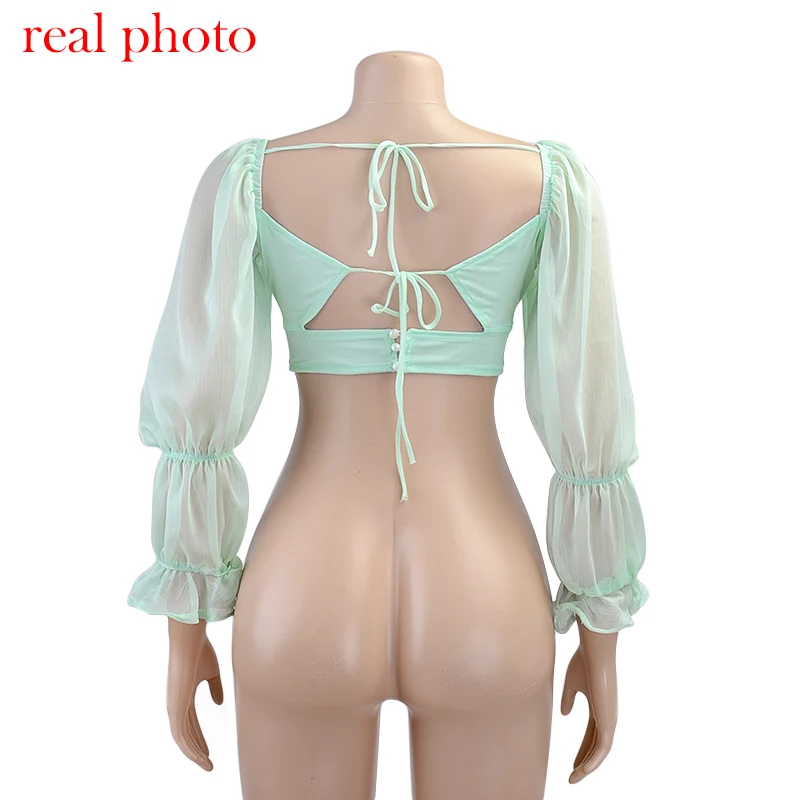 Square Collar Fashion Flare Sleeve Chiffon Blouse Shirts Summer Backless Lace Up Crop Top Blouse Blusas Mujer Tops
Square Collar Fashion Flare Sleeve Chiffon Blouse Shirts Summer Backless Lace Up Crop Top Blouse Blusas Mujer Tops