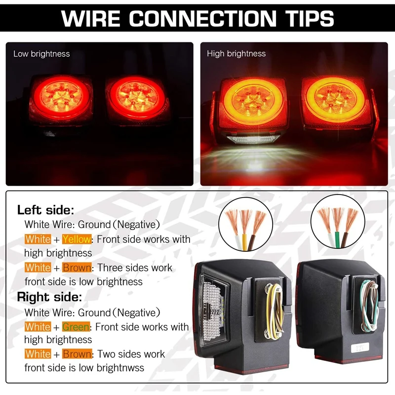 1 Pair Red LED Submersible Stop Brake Trailer Tail License Lights for Camper Truck RV Boat Snowmobile Under 80 Inch
1 Pair Red LED Submersible Stop Brake Trailer Tail License Lights for Camper Truck RV Boat Snowmobile Under 80 Inch