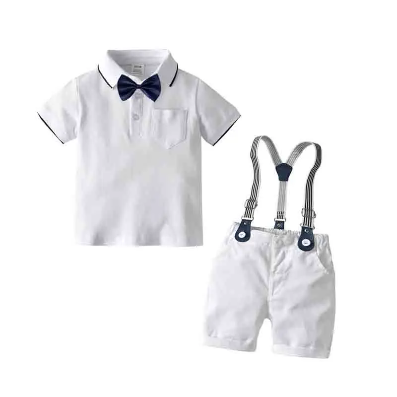 Kids Summer Clothing Baby Children College Style Gentleman Bow Tie Cotton Short Sleeve+Strap Shorts 3PCS Infant Boy Clothes Set
Kids Summer Clothing Baby Children College Style Gentleman Bow Tie Cotton Short Sleeve+Strap Shorts 3PCS Infant Boy Clothes Set