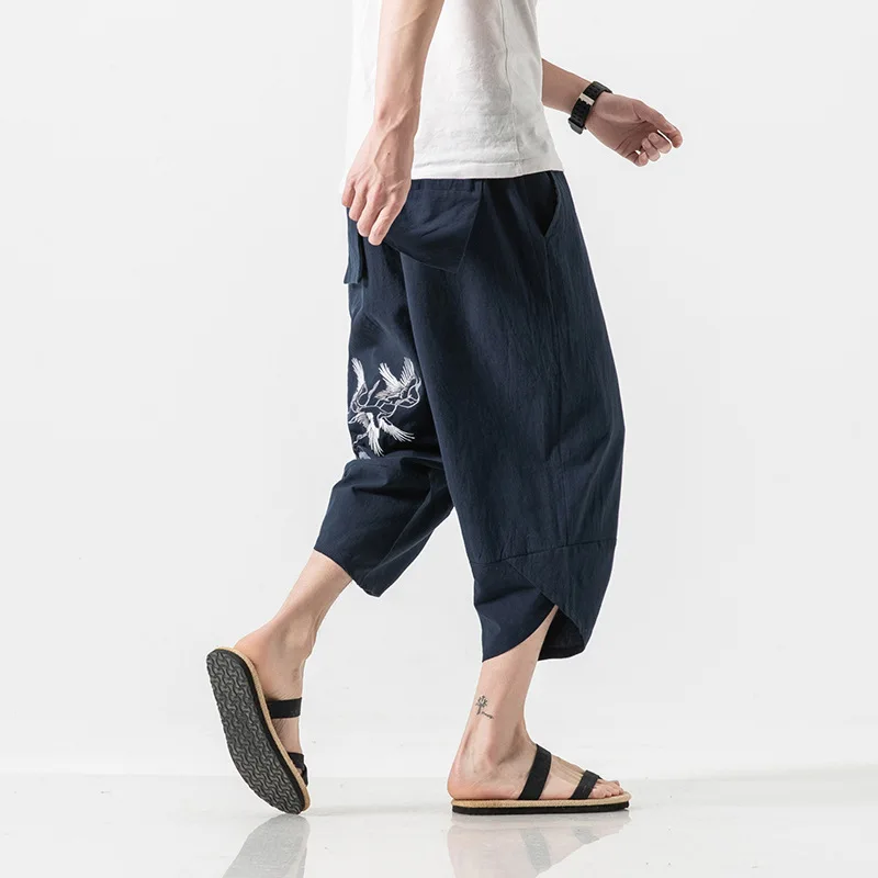 #8075 Summer Vintage Cotton Linen Pants Men Embroidery Loose Plus Size 5XL Elastic Waist Retro Wide Leg Pants Thin Chinese Style
#8075 Summer Vintage Cotton Linen Pants Men Embroidery Loose Plus Size 5XL Elastic Waist Retro Wide Leg Pants Thin Chinese Style