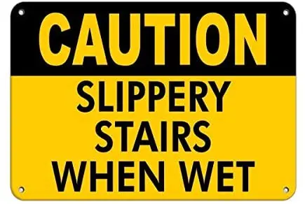 Caution Slippery Stairs When Wet Slippery When Wets Metal Road Sign,Vintage Metal Tin Sign Decor Poster Plaque 8X12 inches
Caution Slippery Stairs When Wet Slippery When Wets Metal Road Sign,Vintage Metal Tin Sign Decor Poster Plaque 8X12 inches