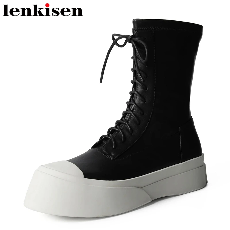 Короткие ботинки Lenkisen из натуральной коровьей кожи, зимние повседневные ботинки на толстой средней подошве с перекрестной шнуровкой и круг...
Короткие ботинки Lenkisen из натуральной коровьей кожи, зимние повседневные ботинки на толстой средней подошве с перекрестной шнуровкой и круг...