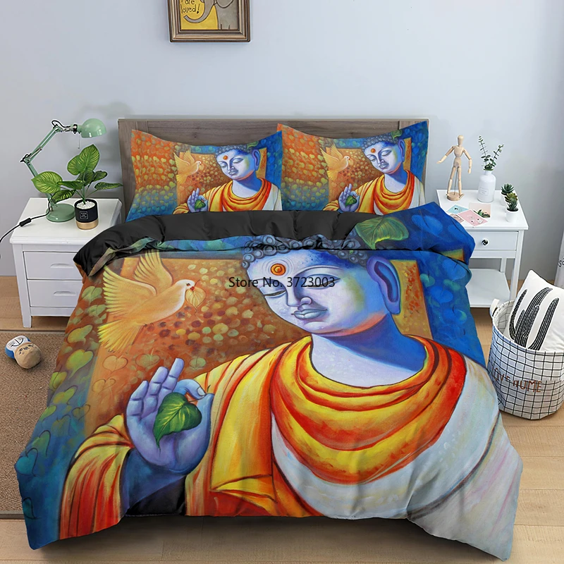 Fashion Color Painting Sitting Buddha Pattern Bedding Set Bedroom Single Double Queen Size Bed Cover Pillowcase 2/3 Set
Fashion Color Painting Sitting Buddha Pattern Bedding Set Bedroom Single Double Queen Size Bed Cover Pillowcase 2/3 Set