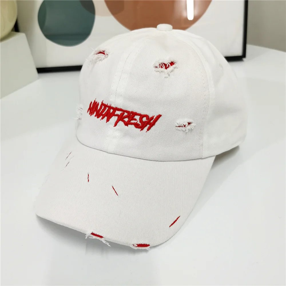 Fashion Baseball Cap Unisex Distressed Ripped Hole Adjustable Snapback Hat Men Summer Outdoor Hip Hop Caps Men
Fashion Baseball Cap Unisex Distressed Ripped Hole Adjustable Snapback Hat Men Summer Outdoor Hip Hop Caps Men