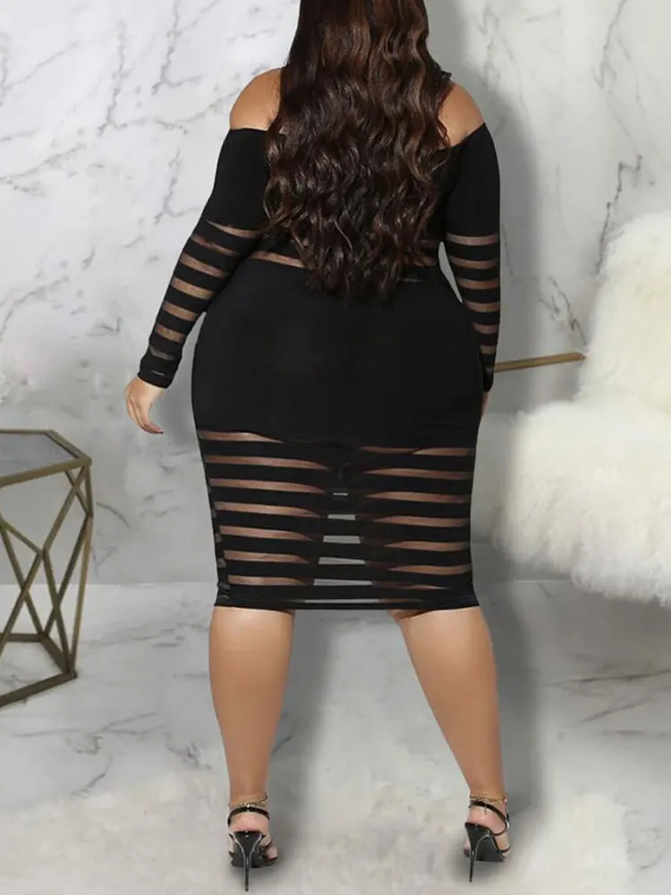 Spring Summer Sexy Women Black Long Sleeve Hollow Out Off Shoulder Sheer Mesh Plus Size Bodycon Dress Oversize AQ19133
Spring Summer Sexy Women Black Long Sleeve Hollow Out Off Shoulder Sheer Mesh Plus Size Bodycon Dress Oversize AQ19133