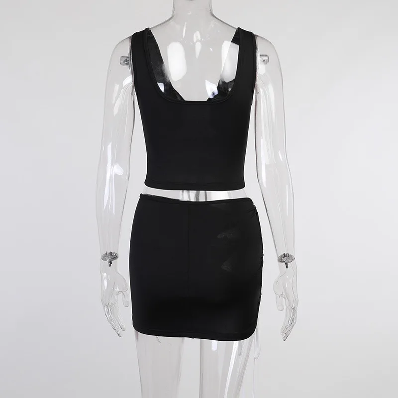 Bandage Hollow Out Crop Top And Mini Skirt Two Piece Sets For Women Sexy Club Party Outfits Summer Bodycon Ruched Co-ord Set
Bandage Hollow Out Crop Top And Mini Skirt Two Piece Sets For Women Sexy Club Party Outfits Summer Bodycon Ruched Co-ord Set