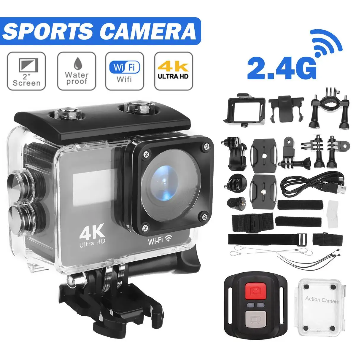 Action Camera 12MP Ultra HD 4K WiFi Remote Control Sports Video Recording Camcorder DVR DV go Waterproof pro Mini Helmet Camera
Action Camera 12MP Ultra HD 4K WiFi Remote Control Sports Video Recording Camcorder DVR DV go Waterproof pro Mini Helmet Camera