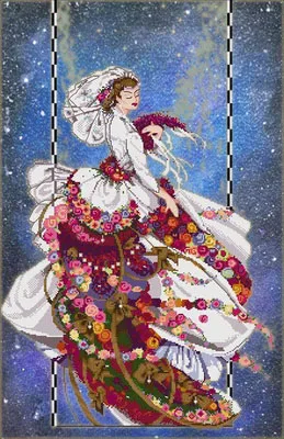 

Artistic hand-dyed hand-painted cross-stitch cloth with beaded metal thread cross-stitch kit MD angel styles cross stitch -MD-18