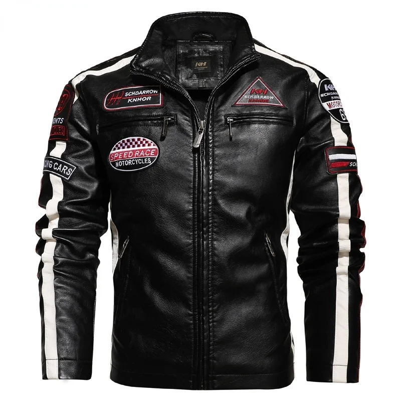 Men Jacket PU Biker Jacket Embroidery Epaulet Faux Leather Coat Windbreaker Bomber Coat Fleece men clothing jackets for men
Men Jacket PU Biker Jacket Embroidery Epaulet Faux Leather Coat Windbreaker Bomber Coat Fleece men clothing jackets for men