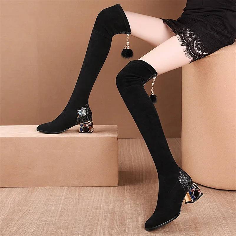 SGESVIER Women Rhinestone High Heels Party Prom Shoes Woman Black Sexy Stretch Boots Winter Warm Women Over The Knee High Boots
SGESVIER Women Rhinestone High Heels Party Prom Shoes Woman Black Sexy Stretch Boots Winter Warm Women Over The Knee High Boots