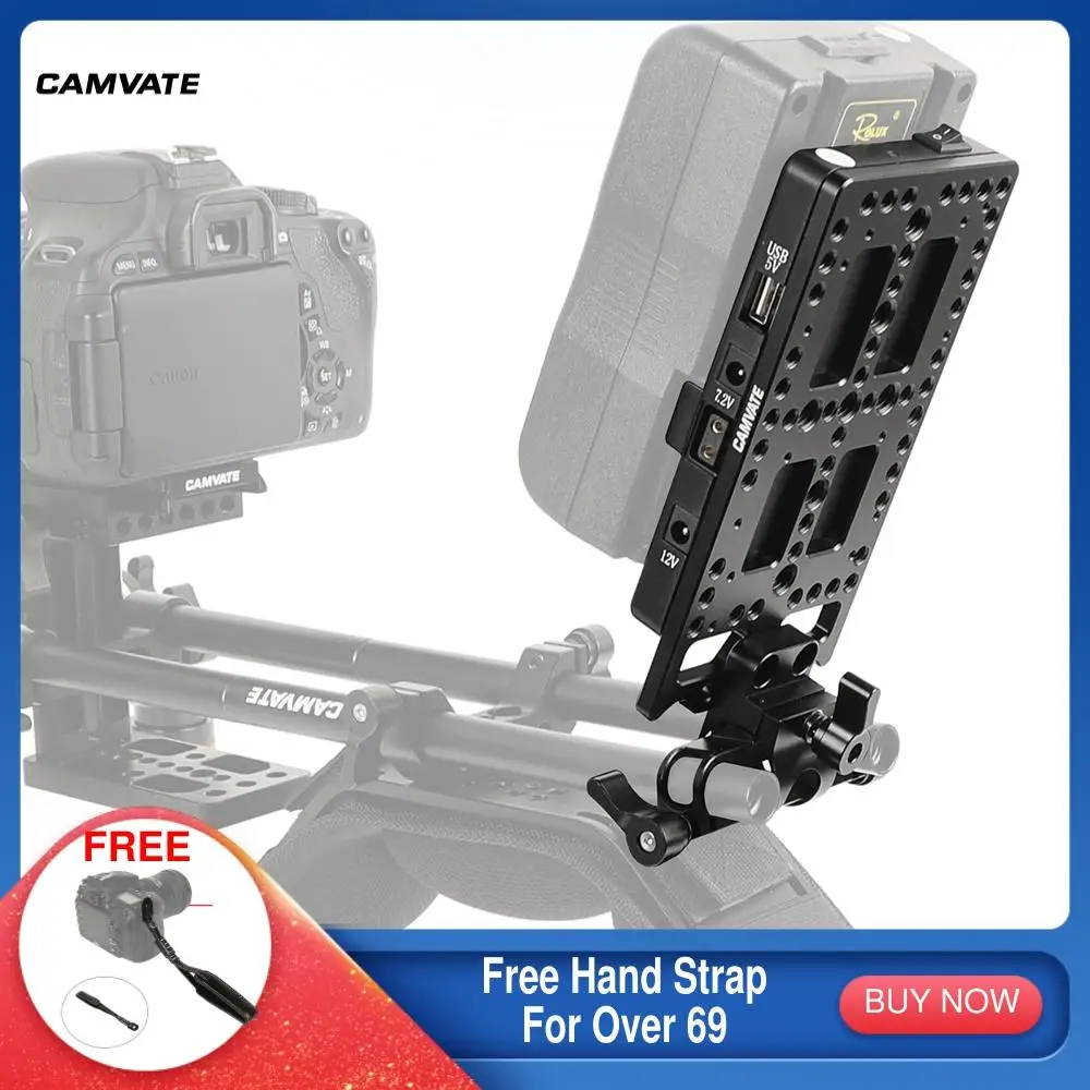 CAMVATE V-Lock Quick Release Battery Mounting Plate With 360° Rotated 15mm Dual-port Rod Clamp For DSLR Camera Battery Mounting
CAMVATE V-Lock Quick Release Battery Mounting Plate With 360° Rotated 15mm Dual-port Rod Clamp For DSLR Camera Battery Mounting