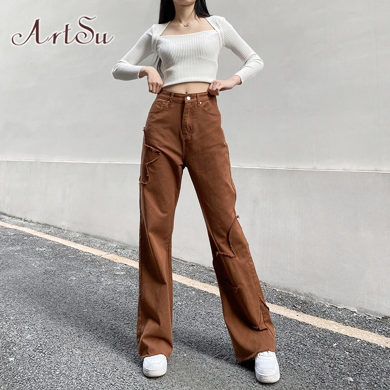 ArtSu Brown Casual Straight Jeans Women Fashion Pocket Long Denim Pants Capris Skinny Vintage Trousers Ladies Streetwear PA52520
ArtSu Brown Casual Straight Jeans Women Fashion Pocket Long Denim Pants Capris Skinny Vintage Trousers Ladies Streetwear PA52520