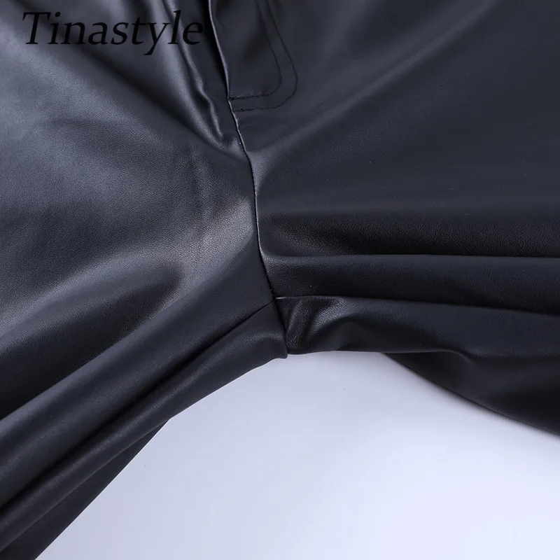 Tinastyle Black High Waist Leather Pants Women Leggings Elastic Zipper Up Bodycon Trousers Women Sweatpants Pantalon Femme
Tinastyle Black High Waist Leather Pants Women Leggings Elastic Zipper Up Bodycon Trousers Women Sweatpants Pantalon Femme