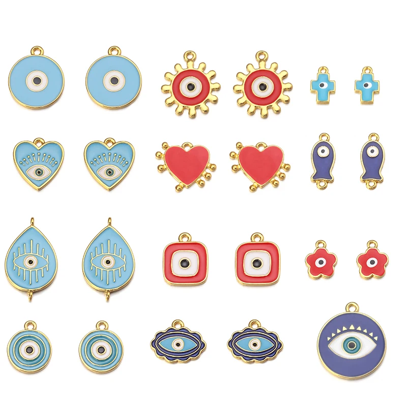10pcs/Lot Round Heart Evil Eye Enamel Charms For Jewelry Making Accessories Eye Charms Pendants DIY Bracelet Necklace Wholesale
10pcs/Lot Round Heart Evil Eye Enamel Charms For Jewelry Making Accessories Eye Charms Pendants DIY Bracelet Necklace Wholesale