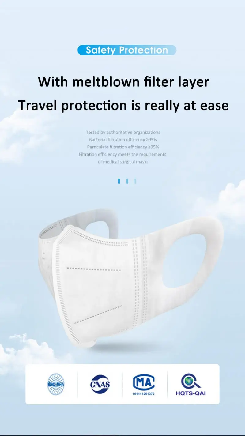 50pcs/pack Mask Disposable 3 Layer Efficiency 95 Nonwove Ply Filter Melt Blown Cloth Mouth Face Mask Mouth Mask Adult Child
50pcs/pack Mask Disposable 3 Layer Efficiency 95 Nonwove Ply Filter Melt Blown Cloth Mouth Face Mask Mouth Mask Adult Child