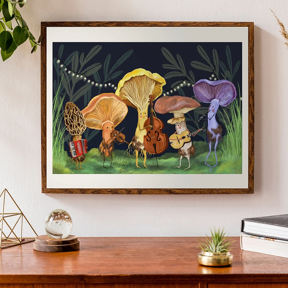 Vintage Funny Forest Mushroom Music Wall Art Canvas Painting Nordic Posters and Prints Wall Pictures for Living Home Decoration
Vintage Funny Forest Mushroom Music Wall Art Canvas Painting Nordic Posters and Prints Wall Pictures for Living Home Decoration