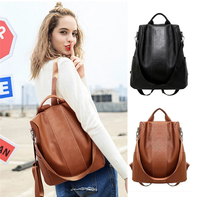 New Fashion Female Anti-theft Backpack Classic PU Leather Solid Color Backpack Canta Shoulder Bags
New Fashion Female Anti-theft Backpack Classic PU Leather Solid Color Backpack Canta Shoulder Bags