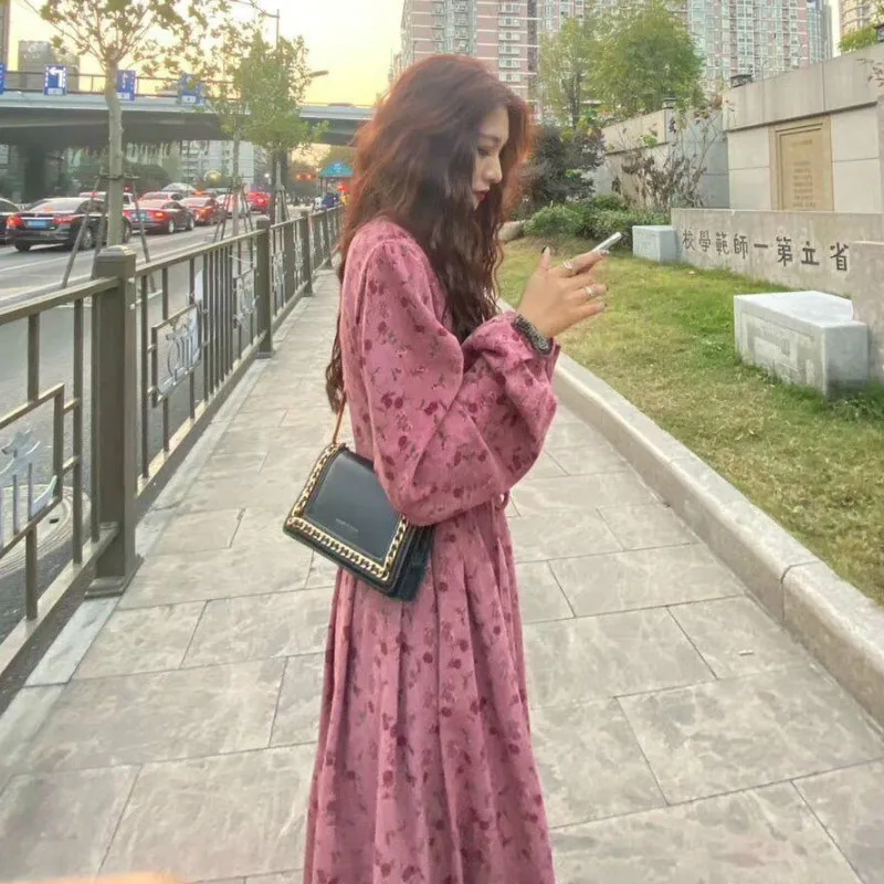 Dress Womens A-line Autumn Print Long Sleeve Elegant Retro Streetwear Temperament Ladies Vestidos Popular Sweet High Waist Ins
Dress Womens A-line Autumn Print Long Sleeve Elegant Retro Streetwear Temperament Ladies Vestidos Popular Sweet High Waist Ins