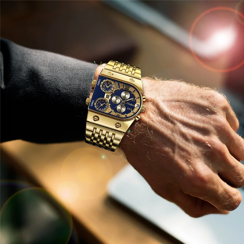 OULM HT9315 Watches Men Sports 3 Time Zone Big Dial Analogue Quartz Men's Watches Gold Steel Watches for Male Relogio Masculino
OULM HT9315 Watches Men Sports 3 Time Zone Big Dial Analogue Quartz Men's Watches Gold Steel Watches for Male Relogio Masculino