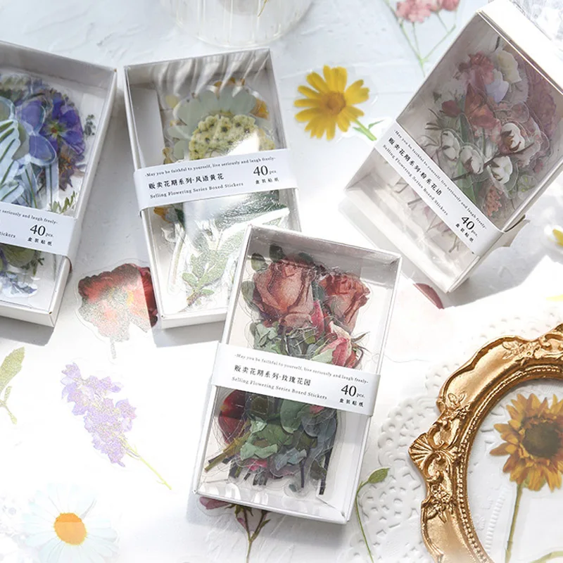 40pcs/box Vintage Flower Stickers for Ablum Diary Scrapbooking Journal Decoration Label Sticker Kawaii Stationery 
40pcs/box Vintage Flower Stickers for Ablum Diary Scrapbooking Journal Decoration Label Sticker Kawaii Stationery