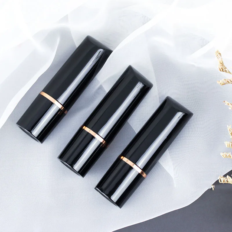 

New Elegant Round Bright Black lipglossTube Lipstick Tube Empty lip blam Tube Packaging Material DIY 12.1mm