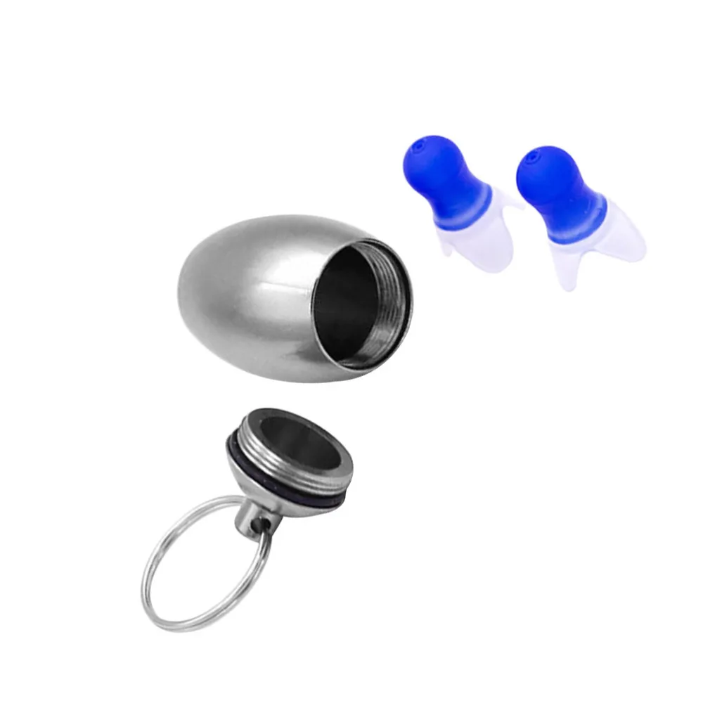 1 Set Waterproof Earplugs with Aluminium Alloy Bottle Silicone Sound-proof Ear Plugs for Flight Swim Hearing Protection (Blue Ea 
1 Set Waterproof Earplugs with Aluminium Alloy Bottle Silicone Sound-proof Ear Plugs for Flight Swim Hearing Protection (Blue Ea
