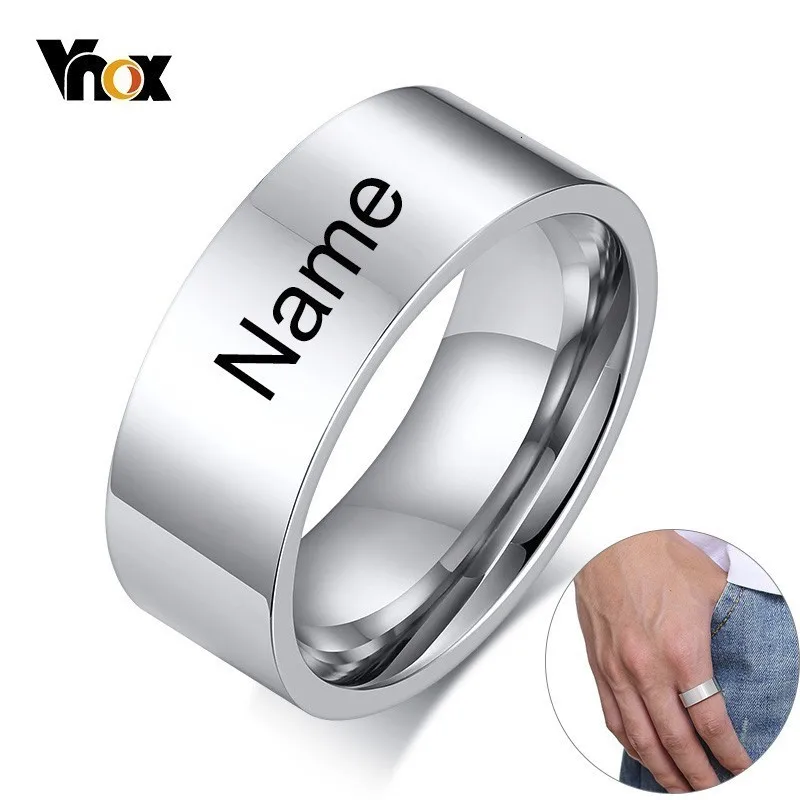 Vnox 8mm Classic Plain Ring for Men Personalize Name Glossy Stainless Steel Wedding Band Casual Male Alliance
Vnox 8mm Classic Plain Ring for Men Personalize Name Glossy Stainless Steel Wedding Band Casual Male Alliance
