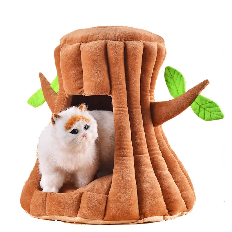 HEYPET Cat Warm Cave Lovely Tree Design Puppy Winter Bed House Kennel Fleece Soft Nest For Small Medium Dog for Cats | Дом и сад
