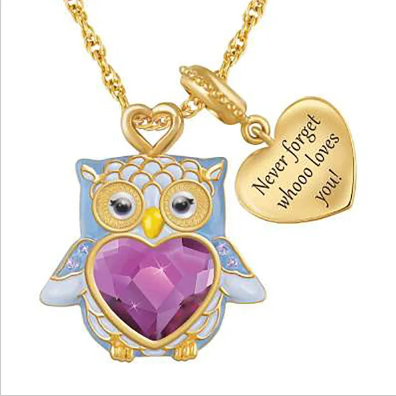 Fashion creative classic animal necklace drop oil cute love zircon owl lettering pendant party gift necklace wholesale
Fashion creative classic animal necklace drop oil cute love zircon owl lettering pendant party gift necklace wholesale