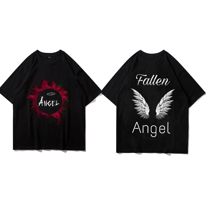Day circle angel Harajuku T-shirt dark female short-sleeved Gothic T-shirt loose high street Y2K trend punk T-shirt couple
Day circle angel Harajuku T-shirt dark female short-sleeved Gothic T-shirt loose high street Y2K trend punk T-shirt couple