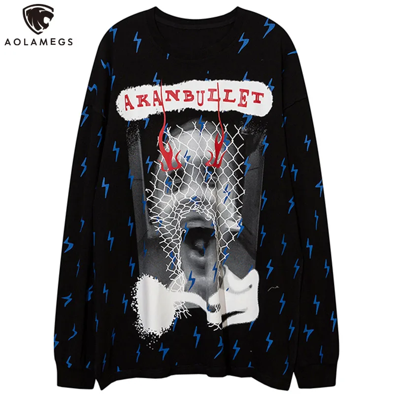 Aolamegs Sweatshirt Men Scary Demon Lightning Full Print Pullovers O-Neck Cotton Punk Cool Harajuku Baggy Tops Streetwear Autumn
Aolamegs Sweatshirt Men Scary Demon Lightning Full Print Pullovers O-Neck Cotton Punk Cool Harajuku Baggy Tops Streetwear Autumn