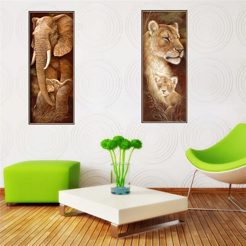 Алмазная 5D картина с животными тигр Лев слон набор для алмазной вышивки