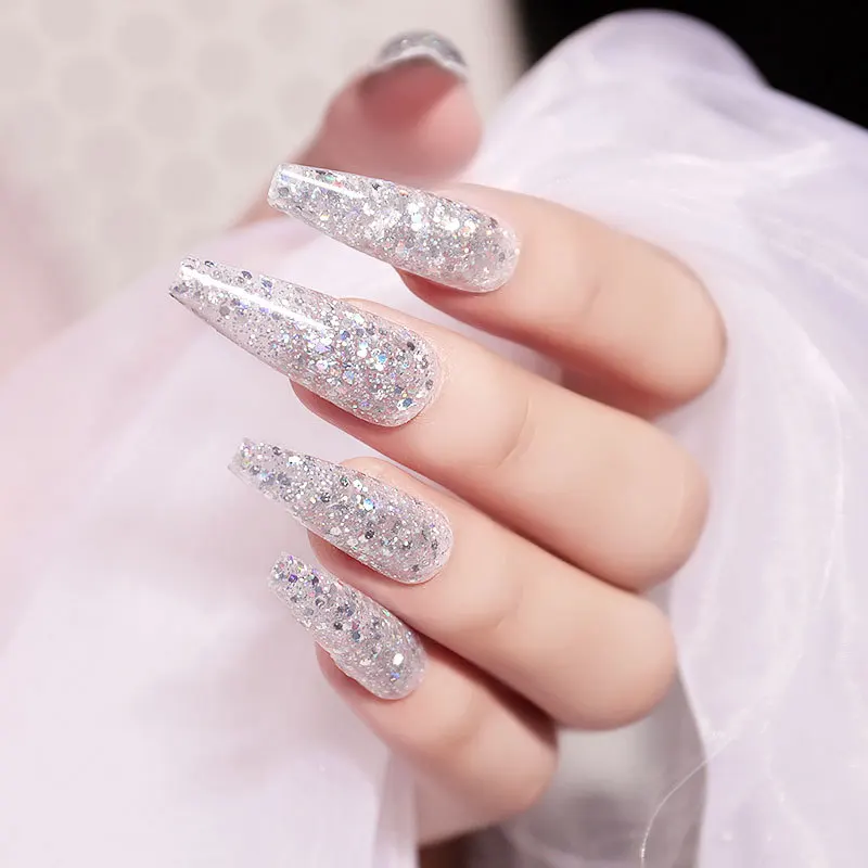 Golden Glitter Acrylic Nail Gel 15ml Quick Building Set DIY Polish For Extensions A4 | Красота и здоровье