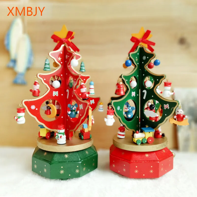 New Wood Crafts Christmas Tree Decoration Gifts Ornaments Music Box Revolving Tree Holiday Birthday Gifts
New Wood Crafts Christmas Tree Decoration Gifts Ornaments Music Box Revolving Tree Holiday Birthday Gifts
