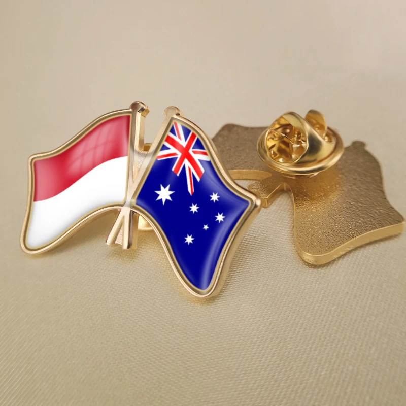 Indonesia and Australia Crossed Double Friendship Flags Brooch Badges Lapel Pins
Indonesia and Australia Crossed Double Friendship Flags Brooch Badges Lapel Pins