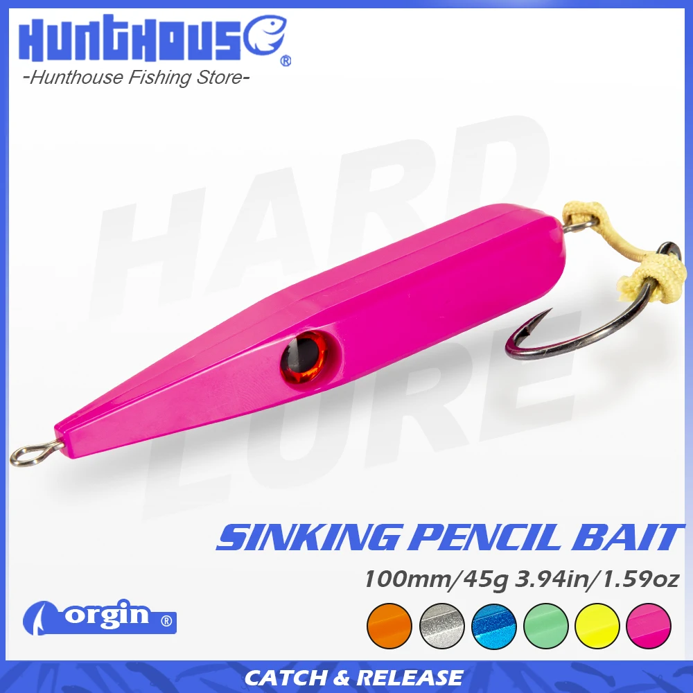 Hunthouse 100mm/45g gt pencil fishing hard lure sinking trolling for GT Blue Fish Tuna Jacks swimbait long casting LW513
Hunthouse 100mm/45g gt pencil fishing hard lure sinking trolling for GT Blue Fish Tuna Jacks swimbait long casting LW513
