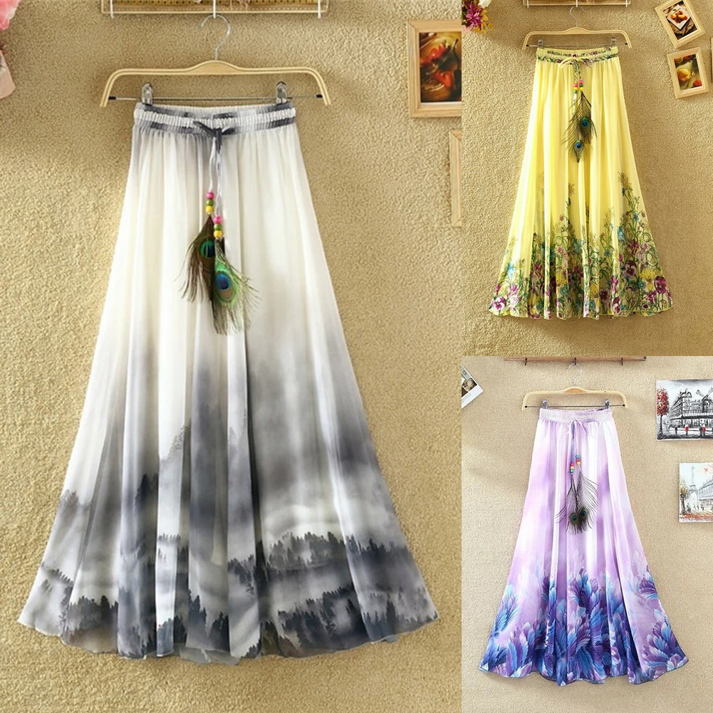 HOT SALES!!!New Arrival Summer Beach Bohemian Women Chiffon Flower Print Drawstring Maxi Long Skirt Wholesale Dropshipping
HOT SALES!!!New Arrival Summer Beach Bohemian Women Chiffon Flower Print Drawstring Maxi Long Skirt Wholesale Dropshipping