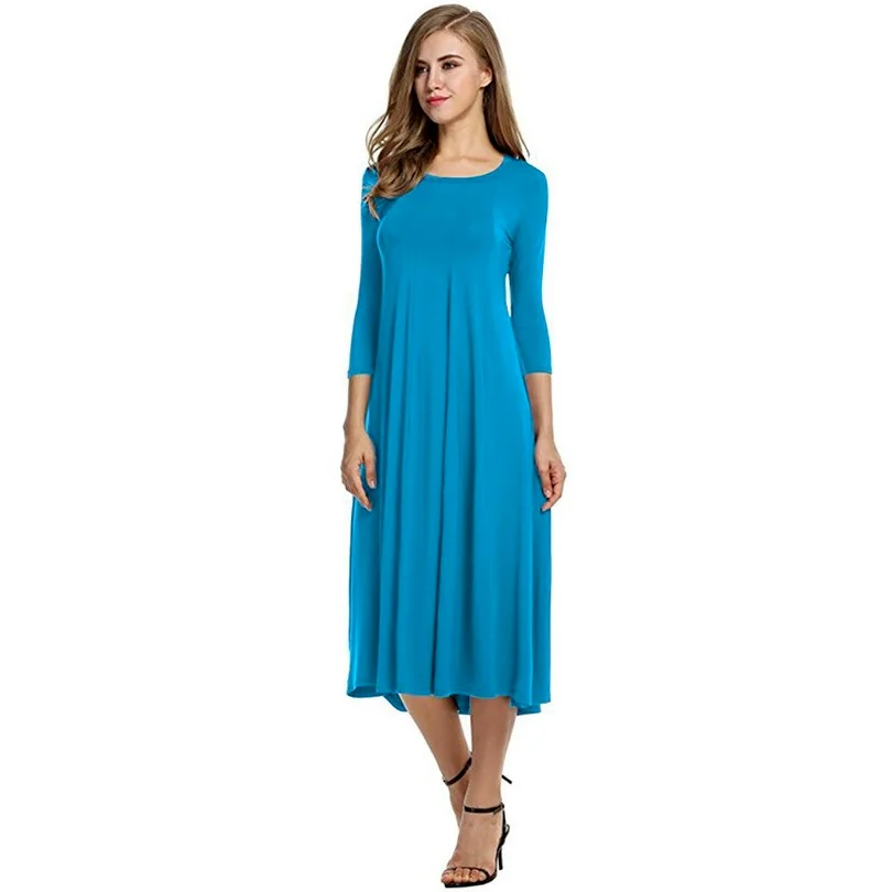 Autumn Elegant Dress Women Round Neck Mid-sleeve Solid Color Big Swing Dress Vintage Casual Female Clothing Sundress Robe Femme
Autumn Elegant Dress Women Round Neck Mid-sleeve Solid Color Big Swing Dress Vintage Casual Female Clothing Sundress Robe Femme