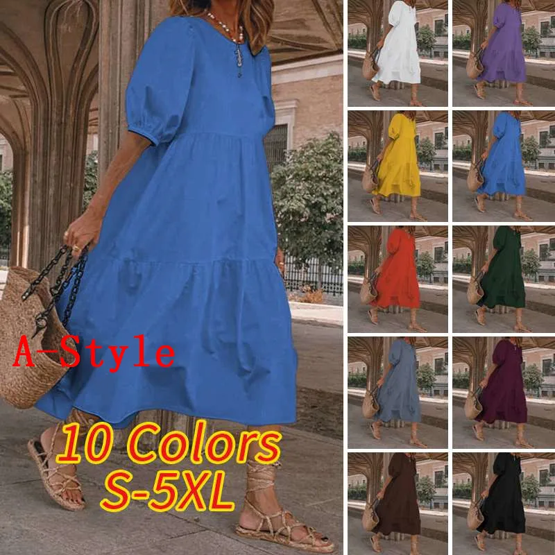 Summer Dress Vintage Sexy Lantern Sleeve Mid-Calf Dress Beach Bohemian Women'Summer Sundress 2021 Casual Vestido Plus Size S-5XL
Summer Dress Vintage Sexy Lantern Sleeve Mid-Calf Dress Beach Bohemian Women'Summer Sundress 2021 Casual Vestido Plus Size S-5XL