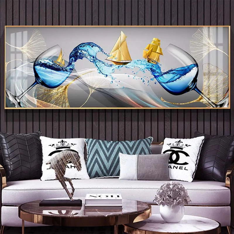 Modern Abstract Golden Wine Glass Boat Canvas Painting Posters and Prints Wall Picture for Living Room Home Decor No Frame
Modern Abstract Golden Wine Glass Boat Canvas Painting Posters and Prints Wall Picture for Living Room Home Decor No Frame