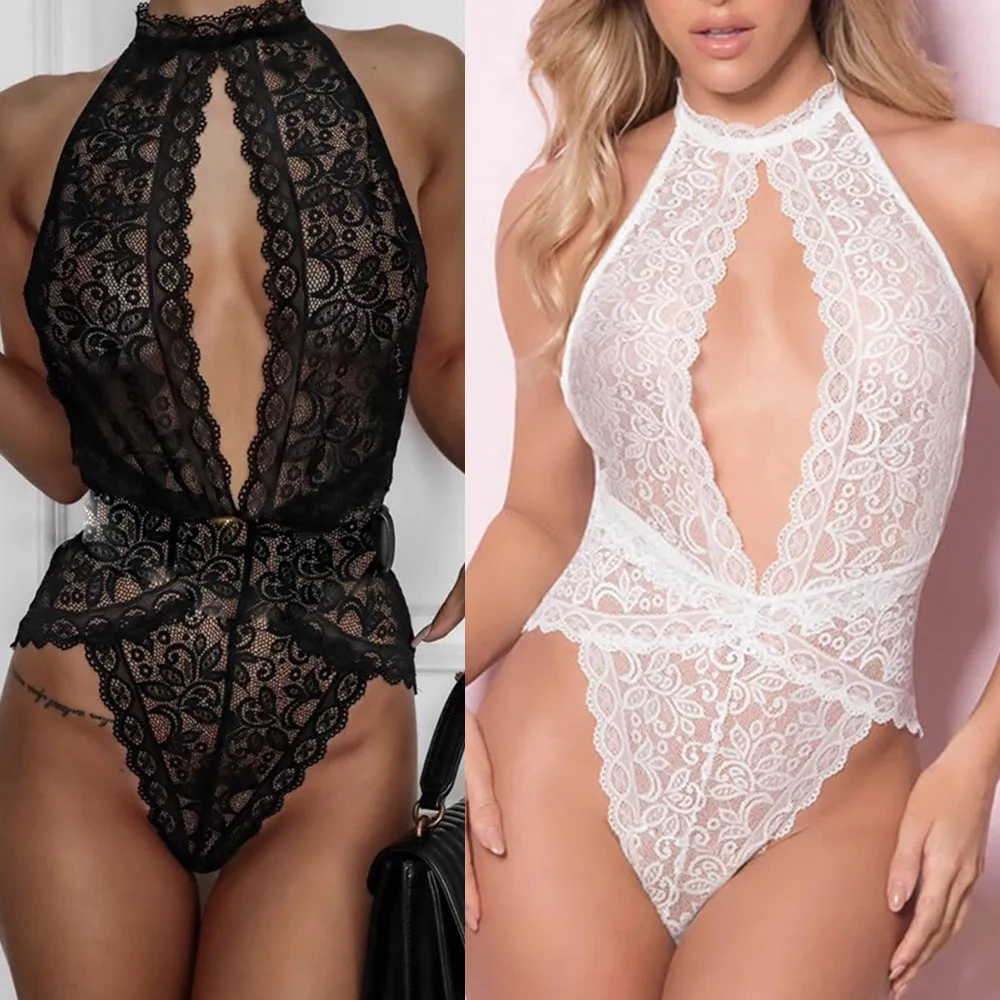 Women Sexy Lingerie Halter Sheer Lace Nightwear See Through Bodysuit Sleepwear Nightgown Sleeveless Sling Nightwear Home Dress
Women Sexy Lingerie Halter Sheer Lace Nightwear See Through Bodysuit Sleepwear Nightgown Sleeveless Sling Nightwear Home Dress