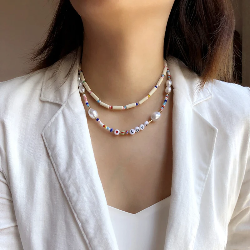 Necklace for Women Letter Bead Pearl Bohemia Multilayer Choker Jewelry Accessories Women Necklace
Necklace for Women Letter Bead Pearl Bohemia Multilayer Choker Jewelry Accessories Women Necklace