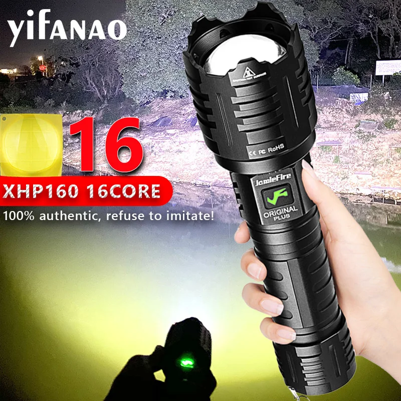 Оригинальный светодиодный фонарик XHP160 мощный перезаряжаемый тактический 5800LM Zoom