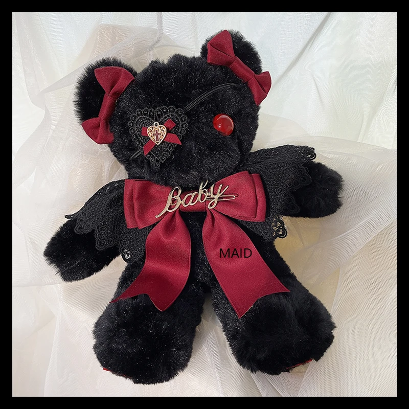 Original design Lolita black eye mask bear bag shoulder handbag black sweet plush bag
Original design Lolita black eye mask bear bag shoulder handbag black sweet plush bag