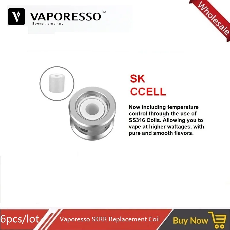 6pcs/lot Vaporesso SKRR Replacement Vape Coil for Luxe Kit Tank QF Strips Meshed 0.2ohm SK CCELL 0.5ohm Atomizer Core |