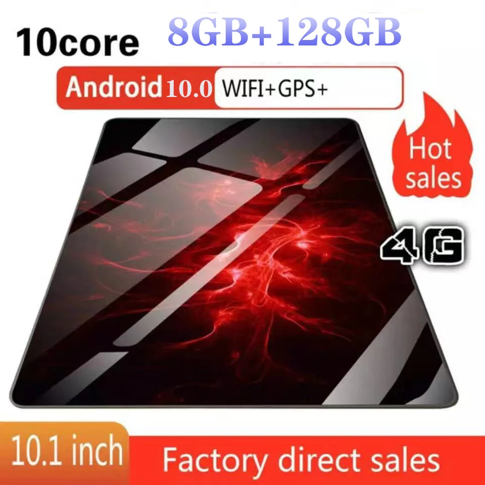 

10.1" AI Speed-up Tablet Pc Android 10.0 OS Quad Core 8GB RAM 128GB ROM Dual SIM Cards Bluetooth WiFi GPS Tablets